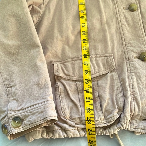 American Eagle 🦅 Beige Cotton Button Down Lightweight Bomber Jacket, Size L - Picture 16 of 16